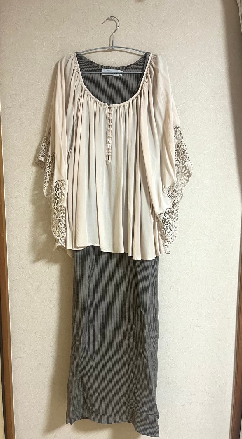 일본빈티지 니트가디건 롱원피스 하구미 모리걸 아오이유우 상품이미지4