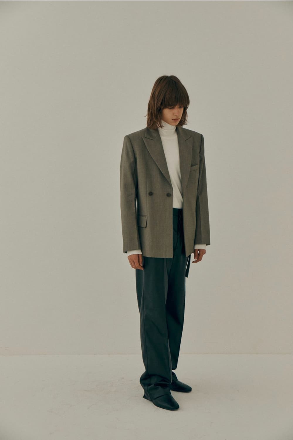문선-Orbit 3-way belted Blazer/Stone Beige 상품이미지1