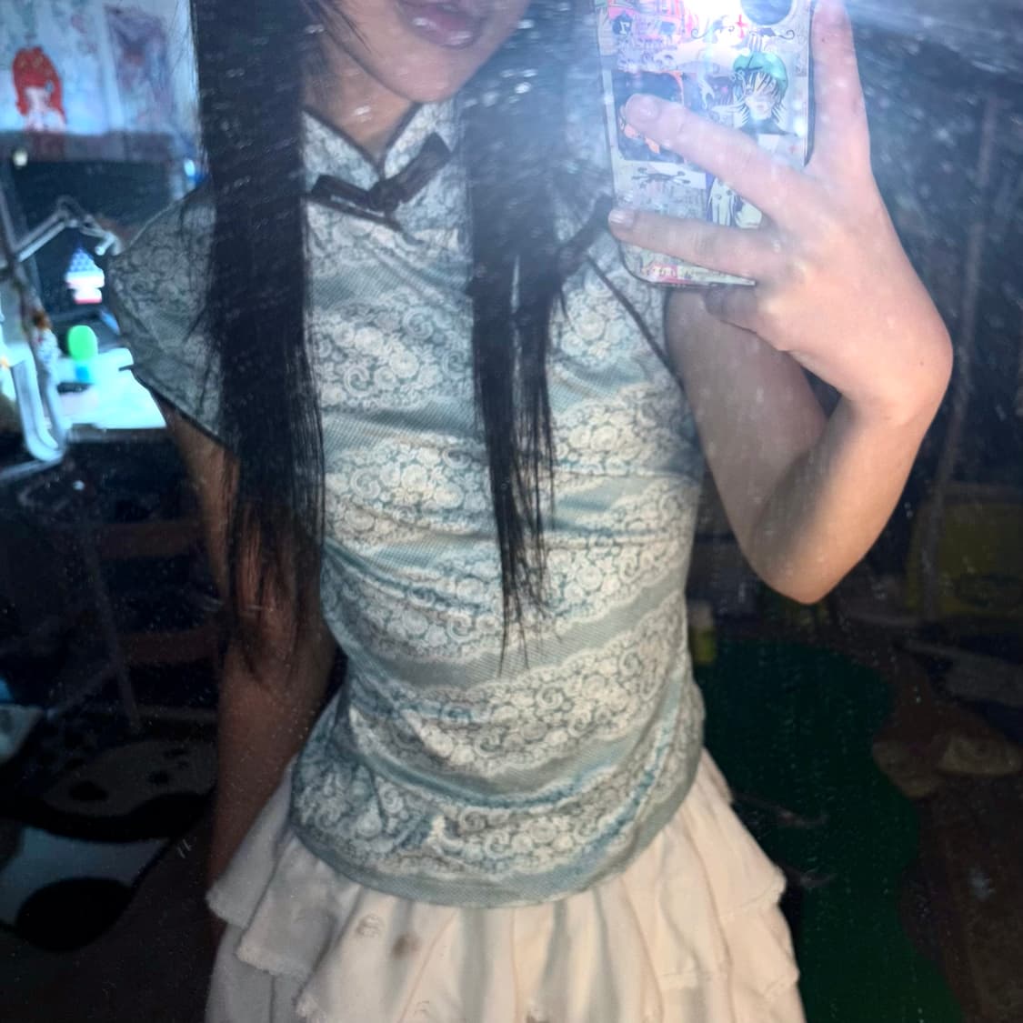 Vintage China Chipao Lace T-Shirt 상품이미지2