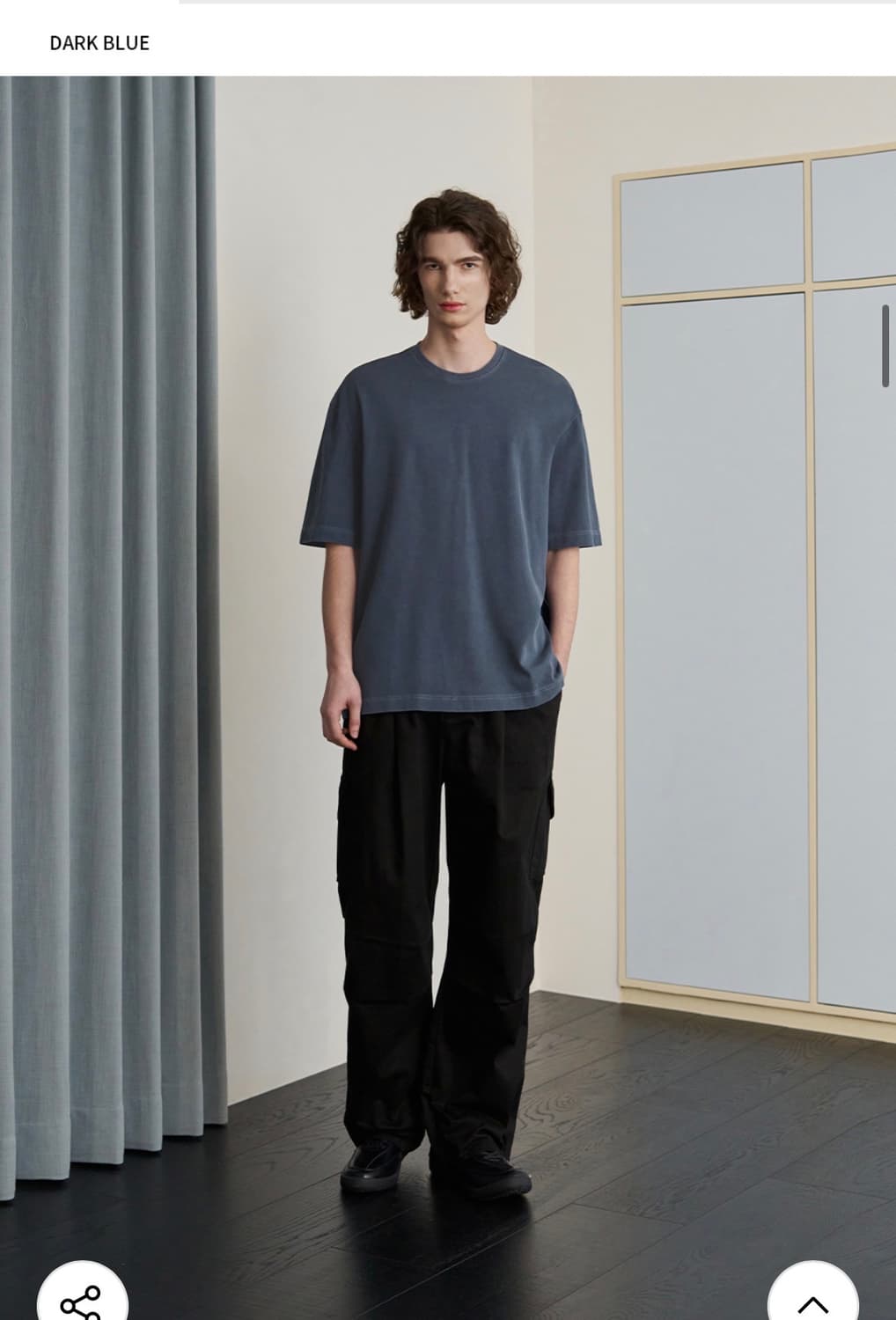 (XL) 드로우핏 슬레이 피그먼트 워싱 티셔츠 [D.BLUE] 반팔 상품이미지3