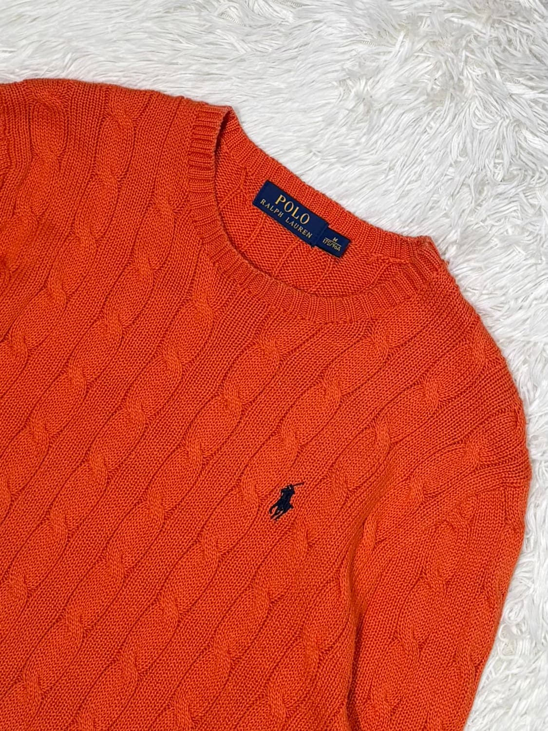폴로랄프로렌 네이비포니 오렌지 케이블 니트 상품이미지4