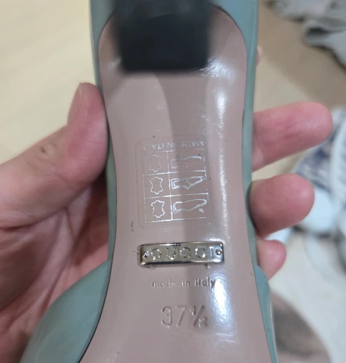 Gucci y2k 구찌 홀스빗 페이던트 민트 뮬 하이힐 37 상품이미지3