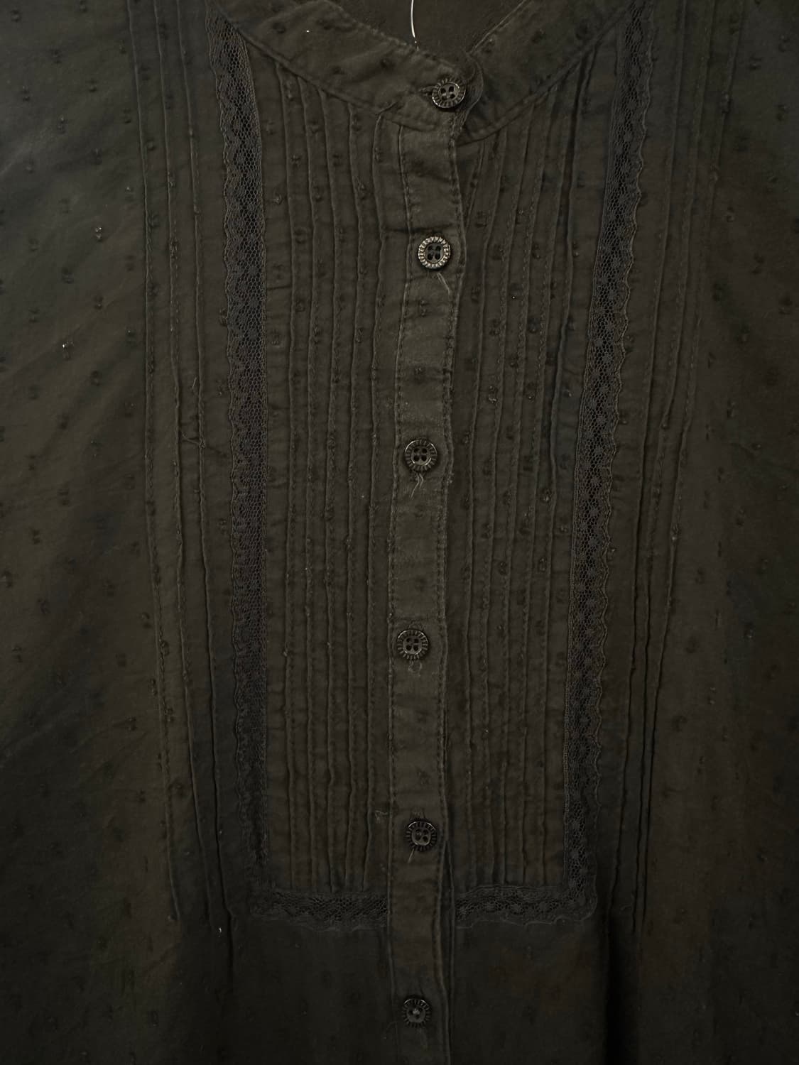 VINTAGE 블랙 레이스 도트 블라우스 상품이미지3