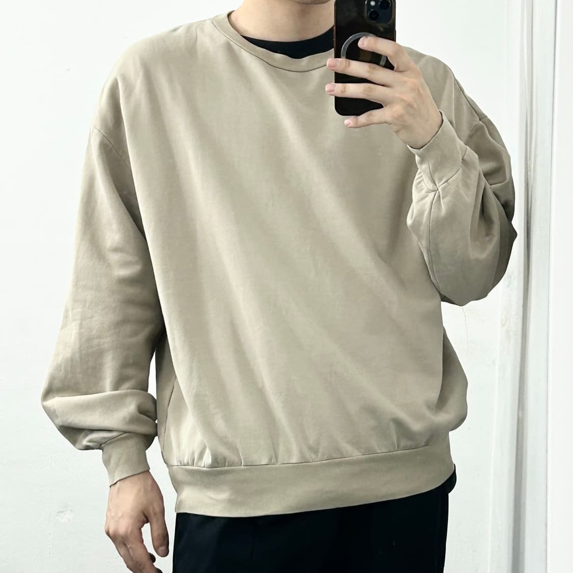 오리리 엘라스틱 하이게이지 맨투맨 상품이미지2