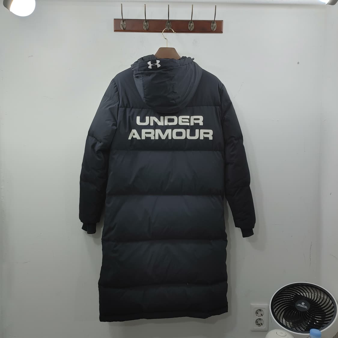 L 언더아머 남성 블랙 풀집업 롱패딩 덕다운 점퍼 상품이미지7