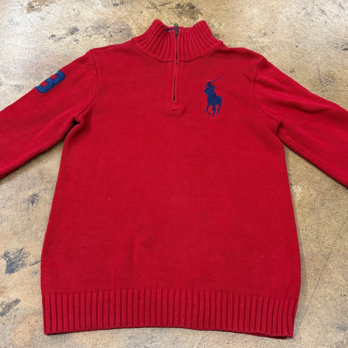 [정품/XL] 폴로 랄프로렌 레드 하프넥 니트 b17 상품이미지3