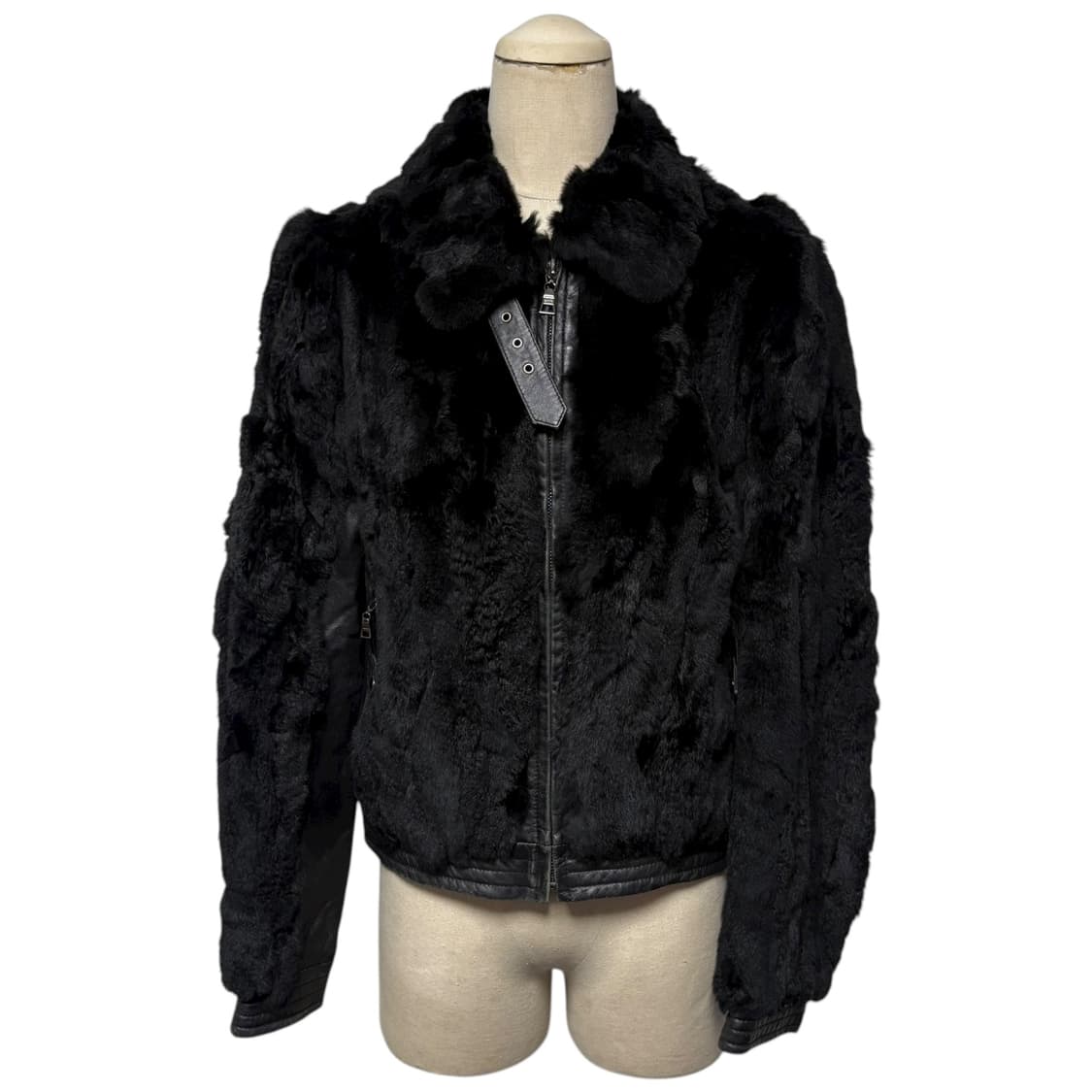 3684 양가죽 토끼털 블랙 퍼자켓 상품이미지1