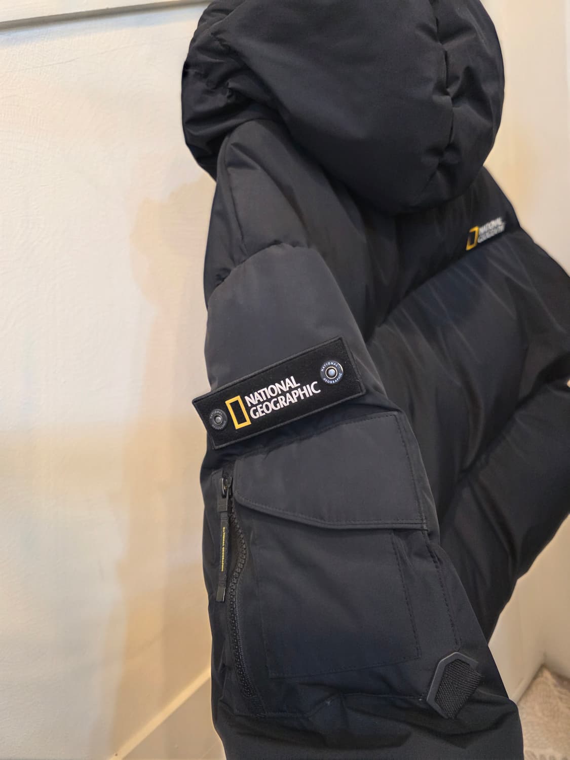 내셔널지오그래픽 덕다운 후드블랙 패딩 L사이즈 상품이미지5