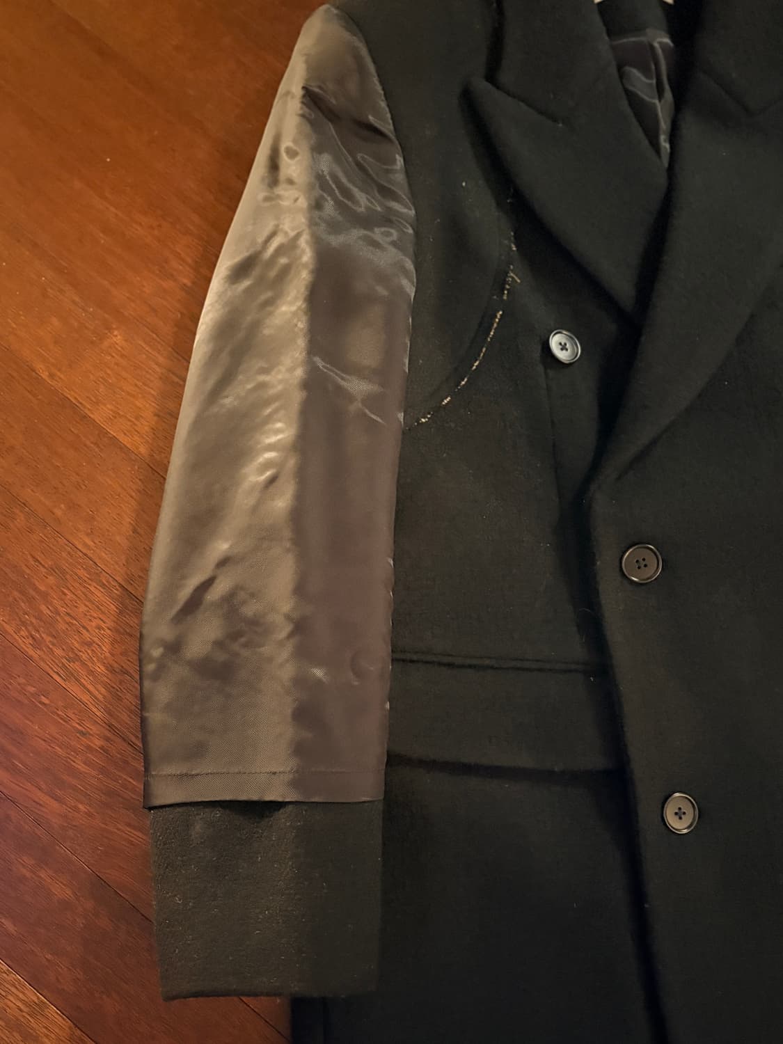 RE;CODE 블랙 더블 코트 상품이미지3