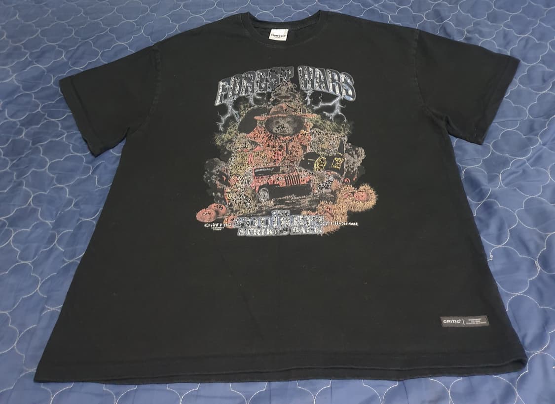 크리틱 포레스트 워 빈티지 프린팅 반팔티 블랙 (L) 상품이미지1