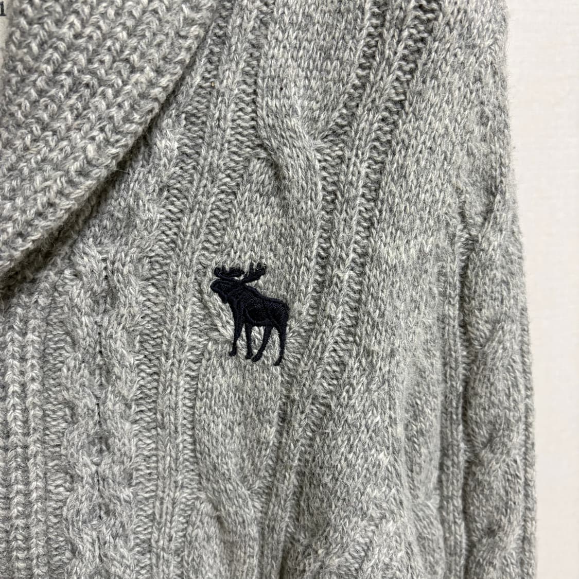 아베크롬비 케이블 숄카라 가디건 / 그레이, L 상품이미지5