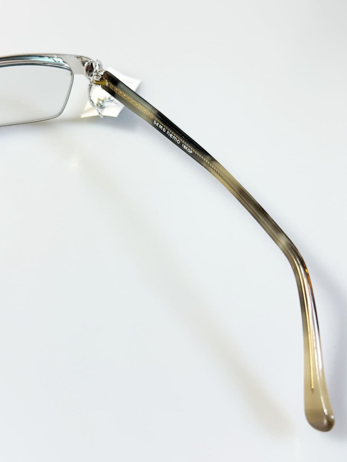 SEMONEMO 실버메탈 반무테 스퀘어 빈티지 안경 상품이미지6