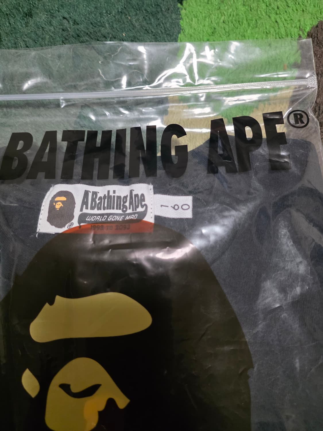 [160] 베이프 ABC 블루카모 마일로 인 샤크 반팔티 블랙 키즈 상품이미지5