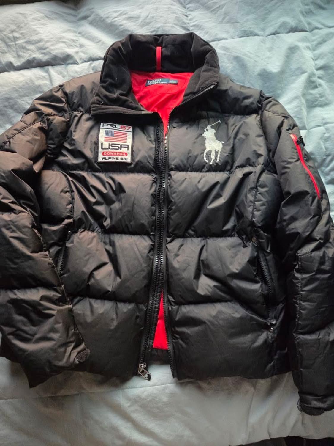 폴로 빅포니 성조기패딩 블랙 상품이미지1