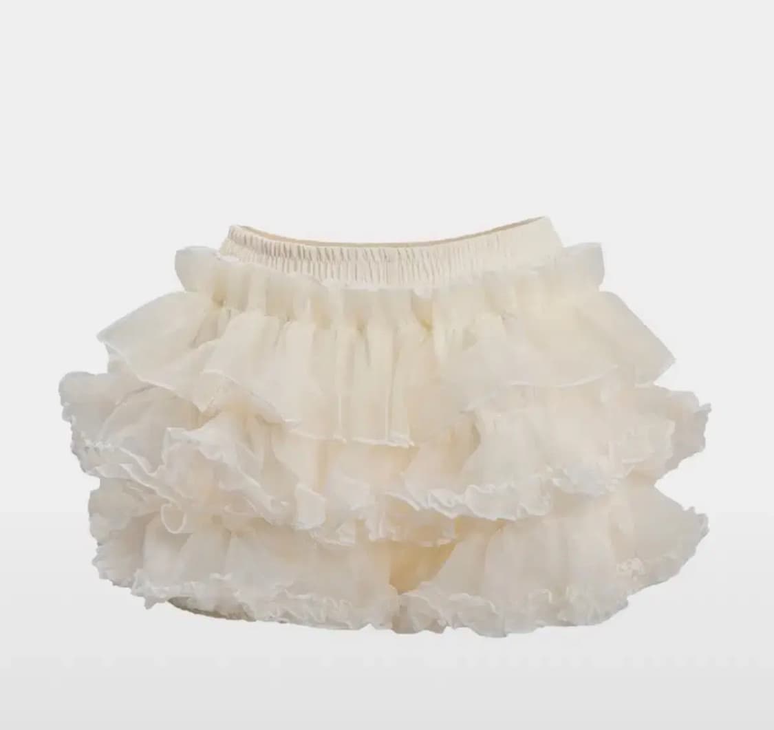 러프넥 프릴 스커트 아이보리  상품이미지1