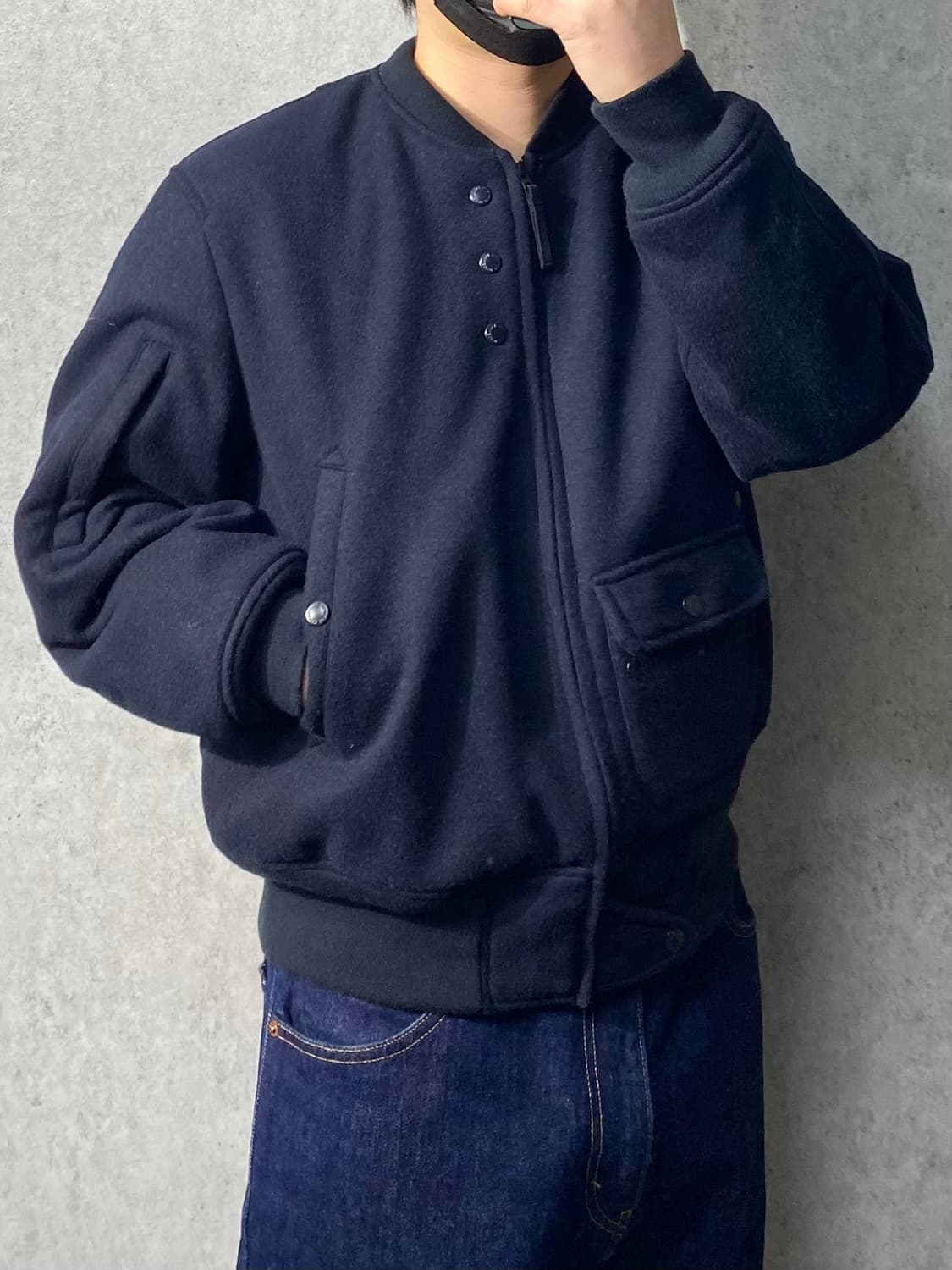[M] 유니클로x엔지니어드 가먼츠 다크 네이비 울 블루종 자켓 상품이미지9