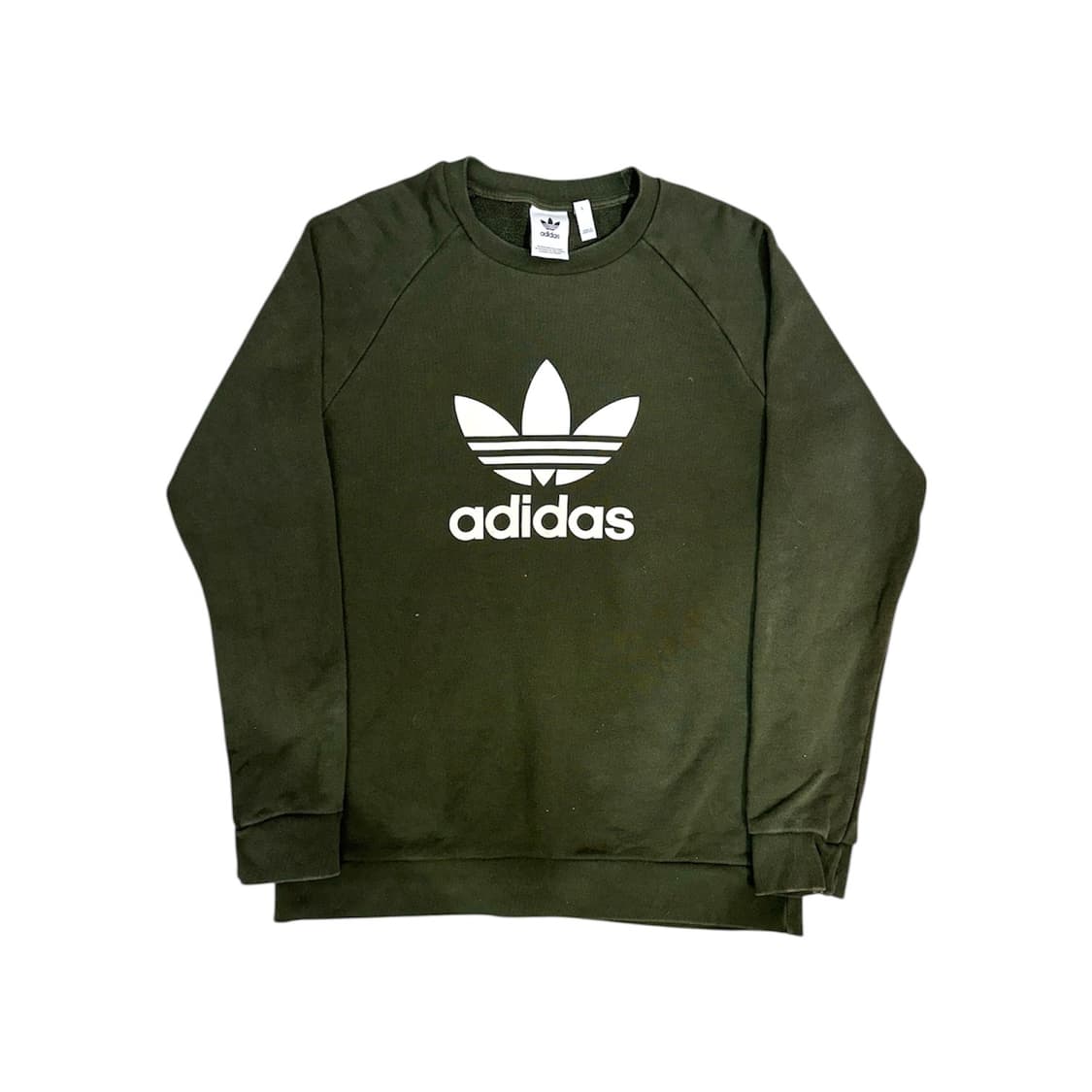 아디다스 카키 화이트 빅 로고 맨투맨 L 상품이미지5