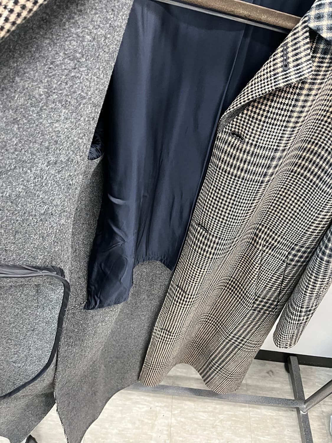 100) 솔리드옴므 하운드투스 체크 코트 상품이미지8