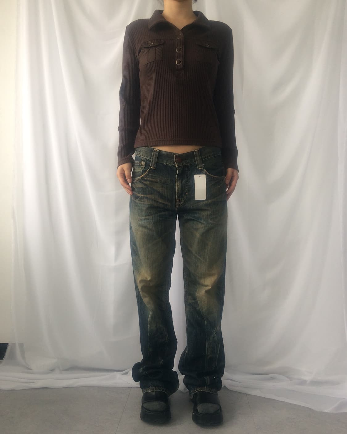 Pocket point ribbed pk sleeve 상품이미지5