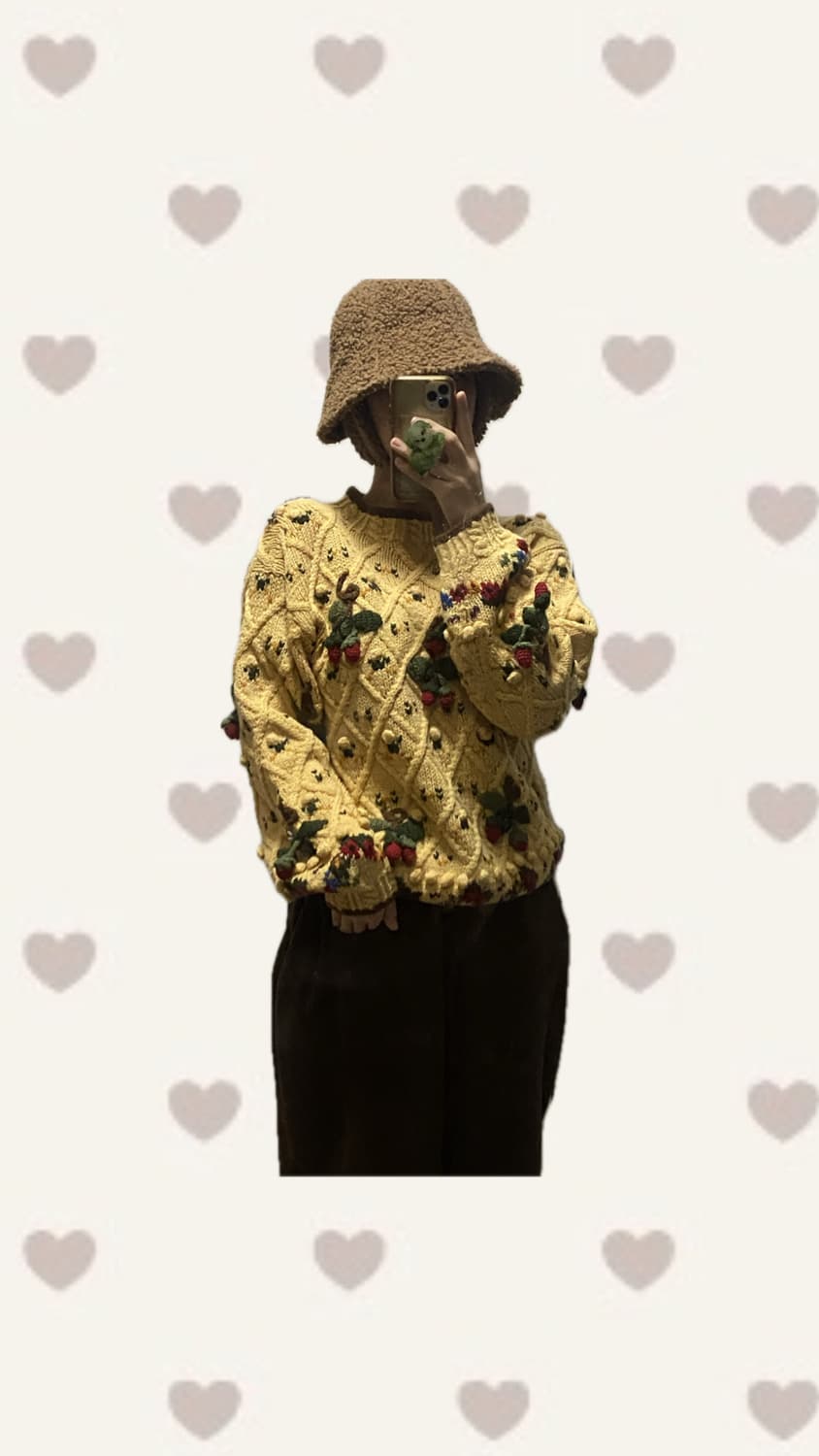 딸기 폼포미 니트 상품이미지2