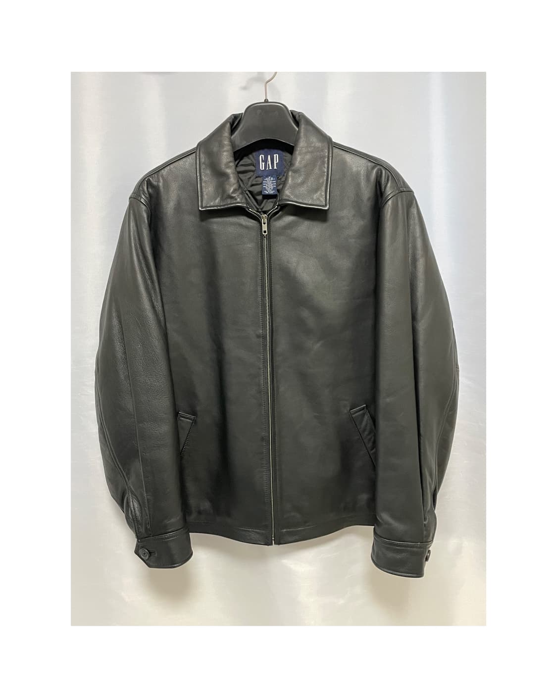 [D.O Archives] 90s 올드갭 레더 싱글라이더자켓 블랙(M) 상품이미지1