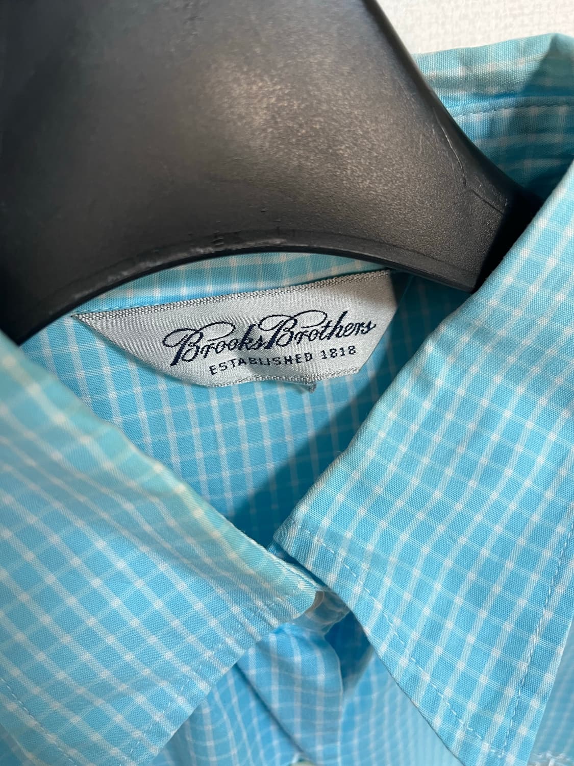 브룩스브라더스 체크 반팔 셔츠 블루 상품이미지3
