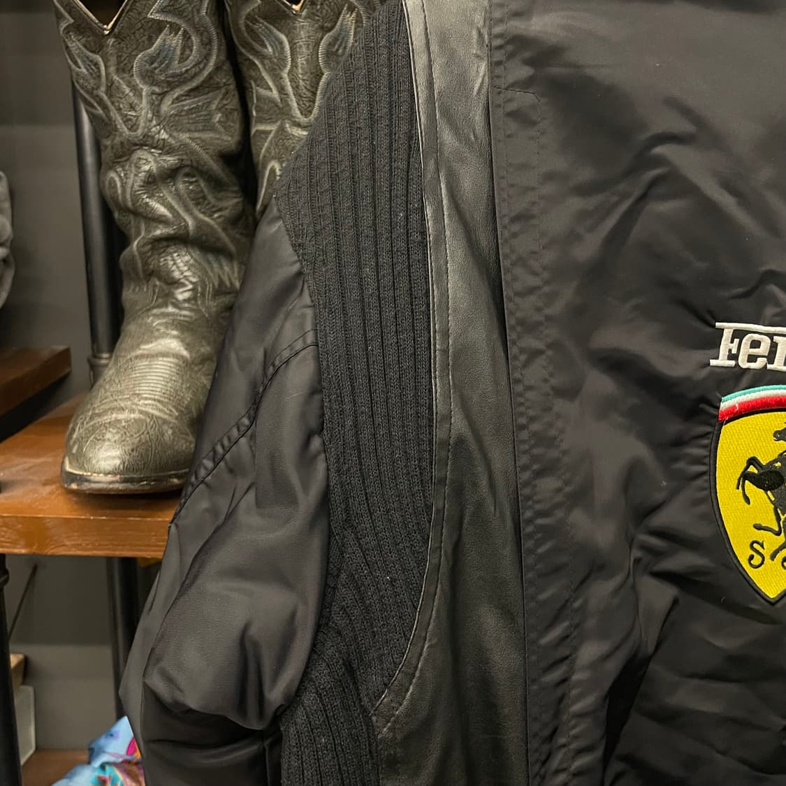 페라리 보다폰 F1 레더 패치 레이싱 자켓 바이커 자켓 상품이미지5