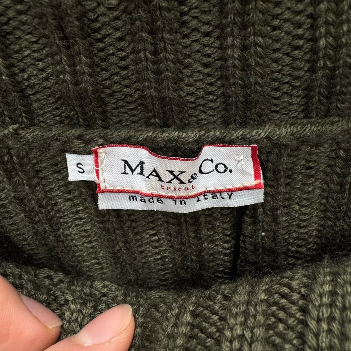 00s 막스앤코 터틀넥 니트 집업 비대칭 집업 포인트 카키 상품이미지6