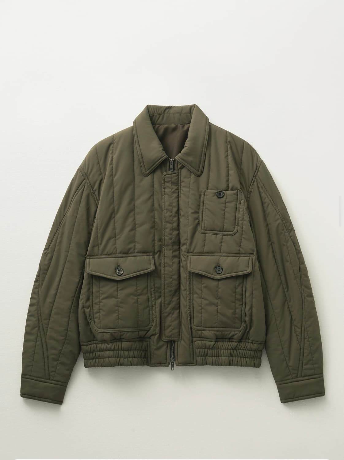 엘무드 텐쿠 퀼티드 블루종 자켓 올리브카키 상품이미지3