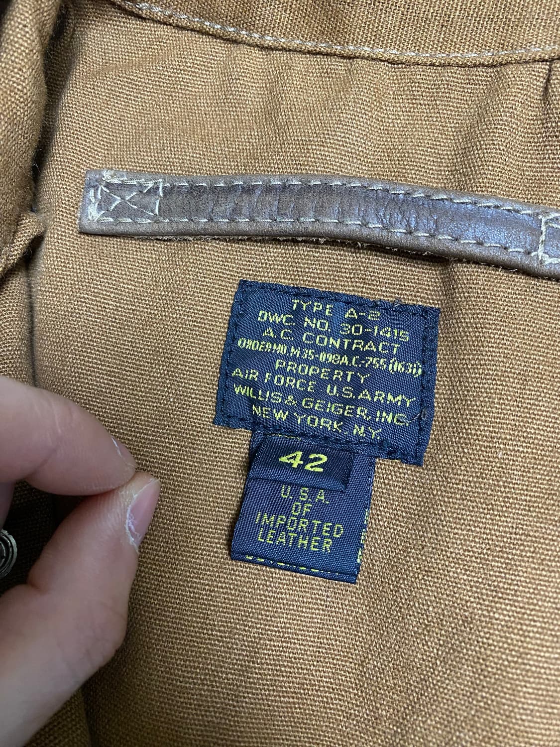 80s USA Willis & Geiger A-2 자켓 42사이즈 상품이미지4