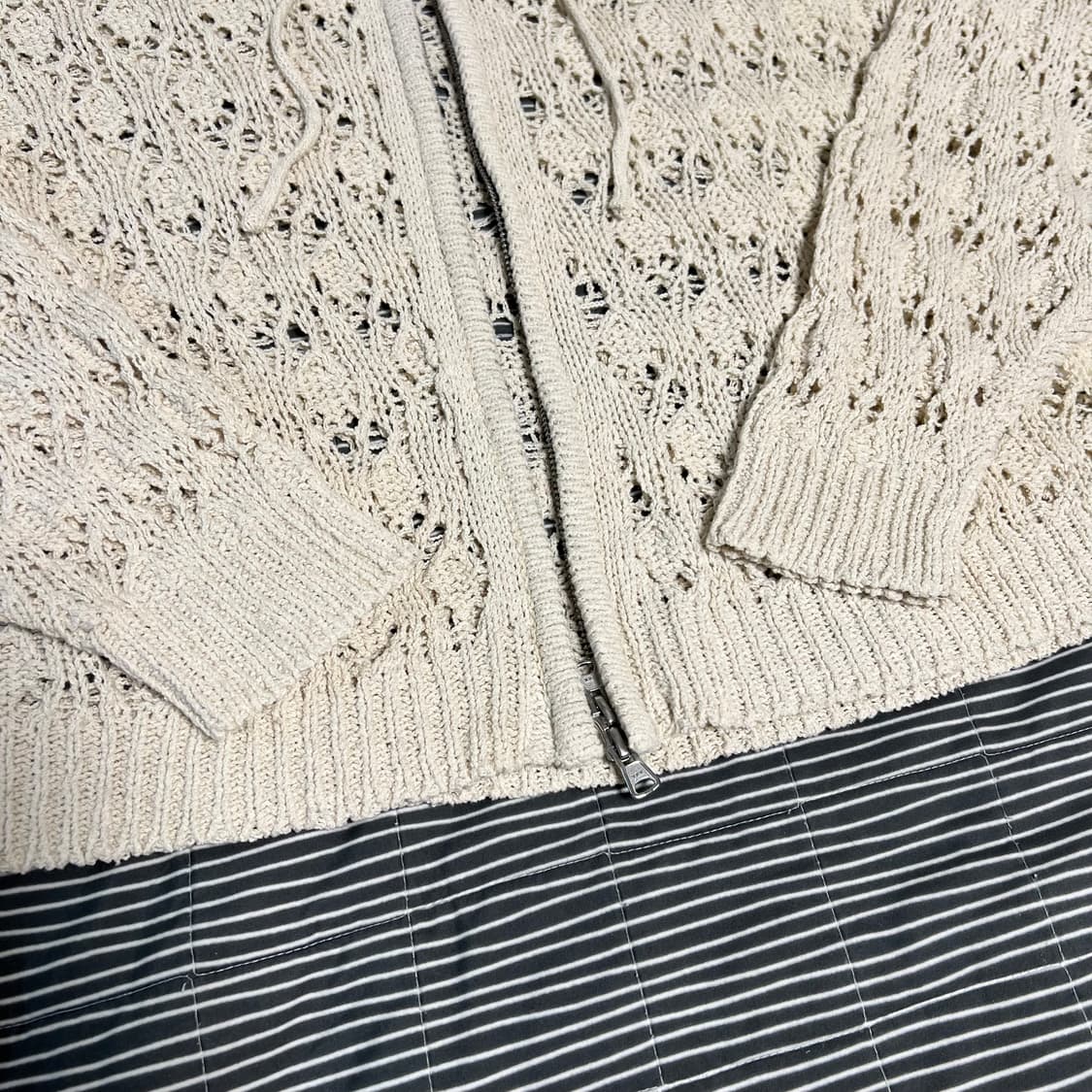 알렌느 크로셰 니트 후드집업 아이보리 100 상품이미지7