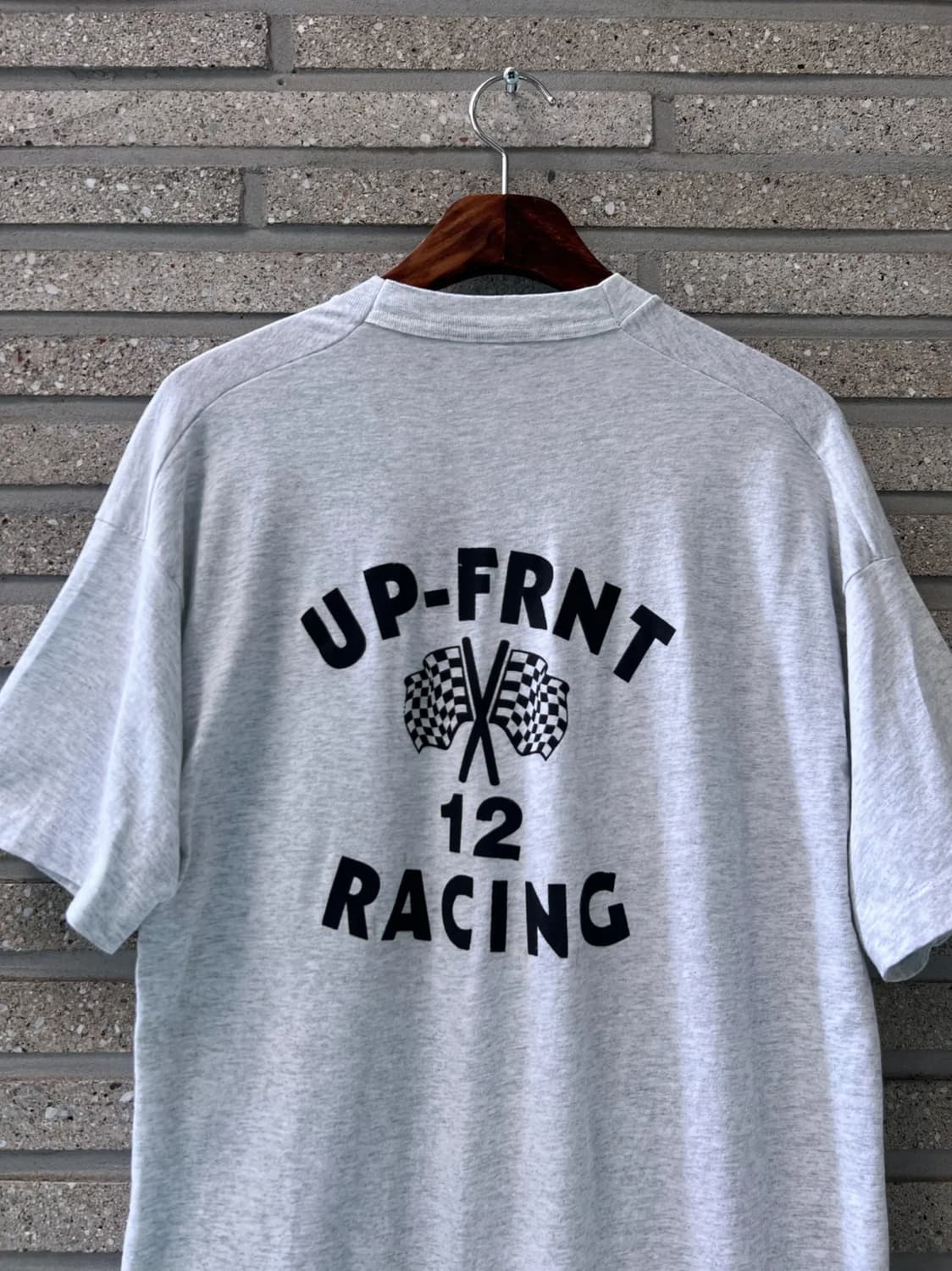 [XL]90's USA Made UP-FRNT 레이싱 싱글스티치 티셔츠 상품이미지1