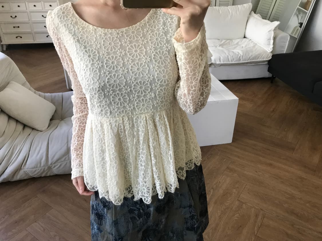 vintage lace frill top 상품이미지5