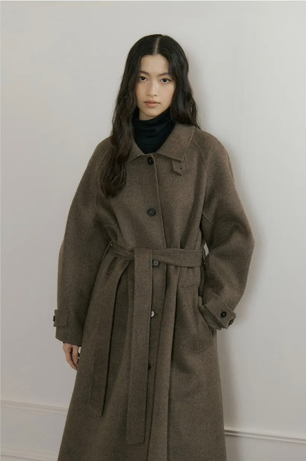 링서울 핸드메이드 울 트렌치 코트 브라운 M사이즈 상품이미지1