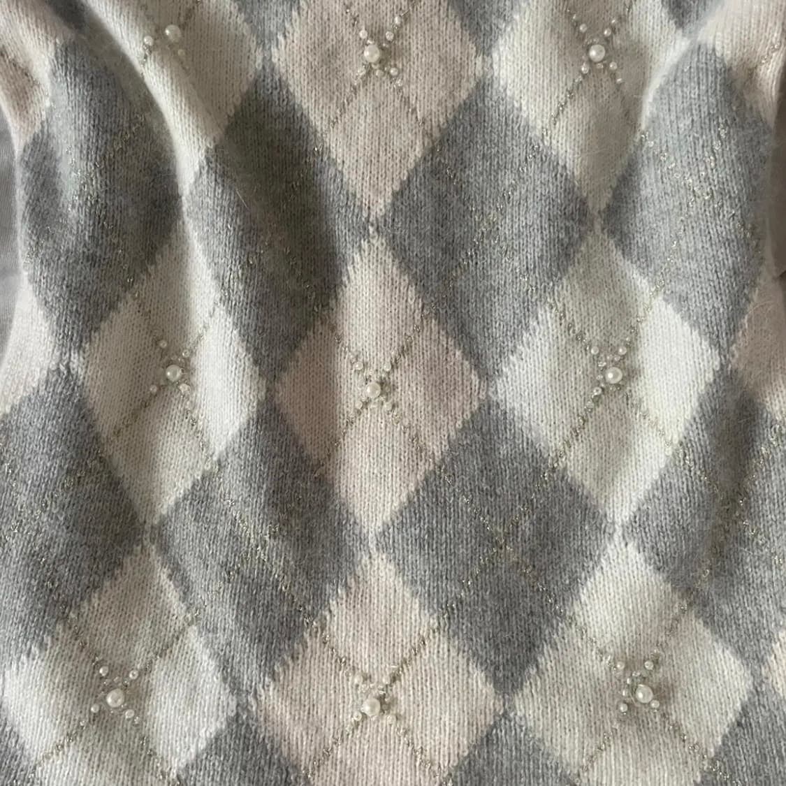 로걀탑 아가일 니트 히메갸루 오네갸루 진주 아가일 유일매물 핀터깔 하구미 상품이미지2