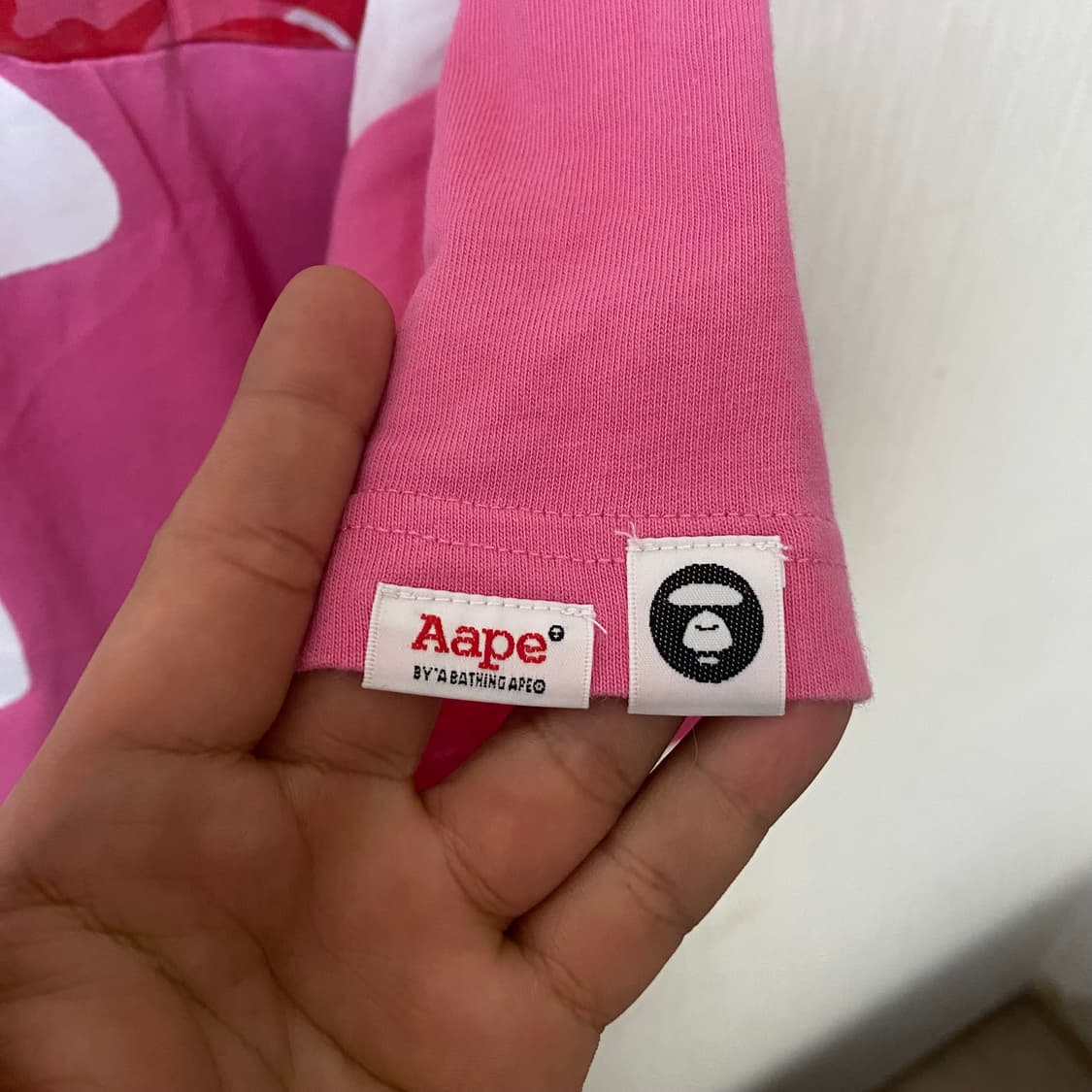 Aape 핑크 카모 반팔 티셔츠 XL 상품이미지4