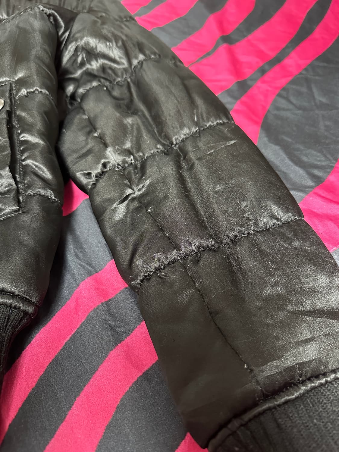 일본 빈티지 갸루 오네갸루 레오파드 호피 퍼 숏 크롭 패딩 상품이미지4