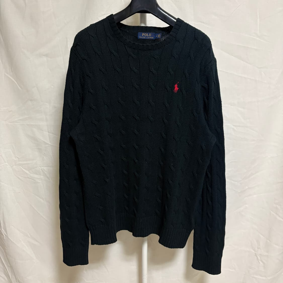 폴로 랄프로렌 코튼 케이블 니트 / 블랙, M 상품이미지1