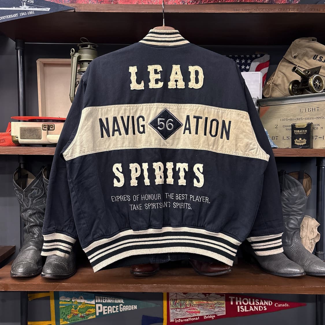 90s JPN 빈티지 자수 레터링 코튼 바시티 자켓 N934 상품이미지2