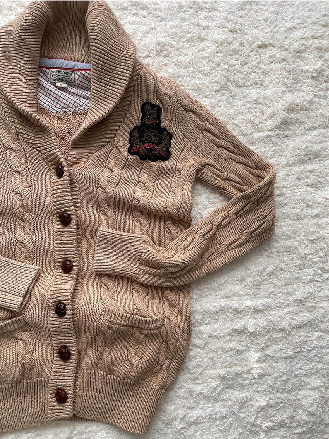 폴로진스 숄카라 우먼스 케이블 가디건 상품이미지3