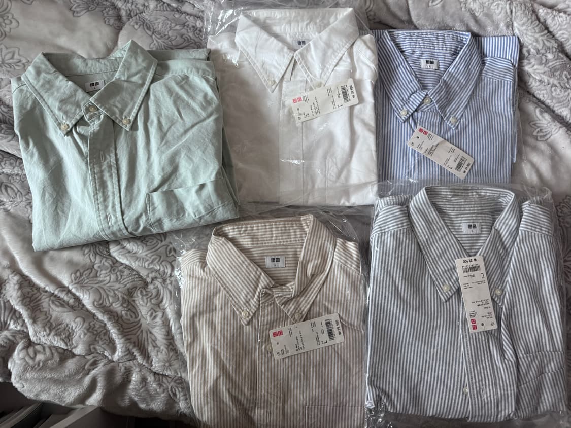 유니클로 옥스포드 셔츠 여러컬러 L사이즈 판매  상품이미지1