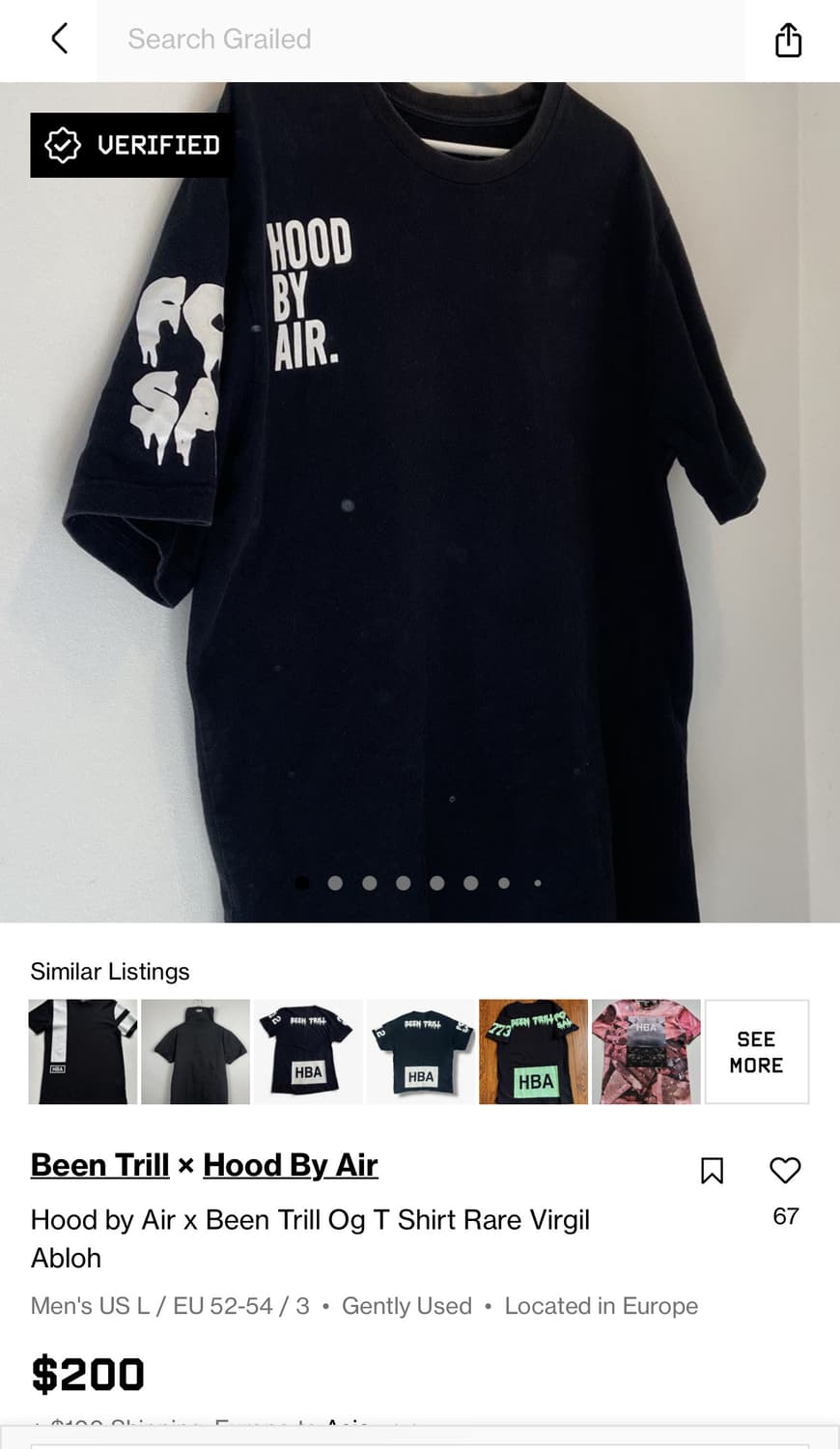 HOOD BY AIR x BEEN TRILL HBA x 빈트릴 티셔츠 상품이미지4