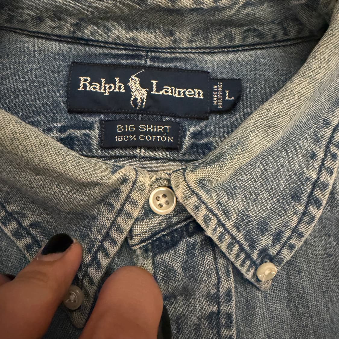 폴로 데님 빅 셔츠 L 상품이미지2
