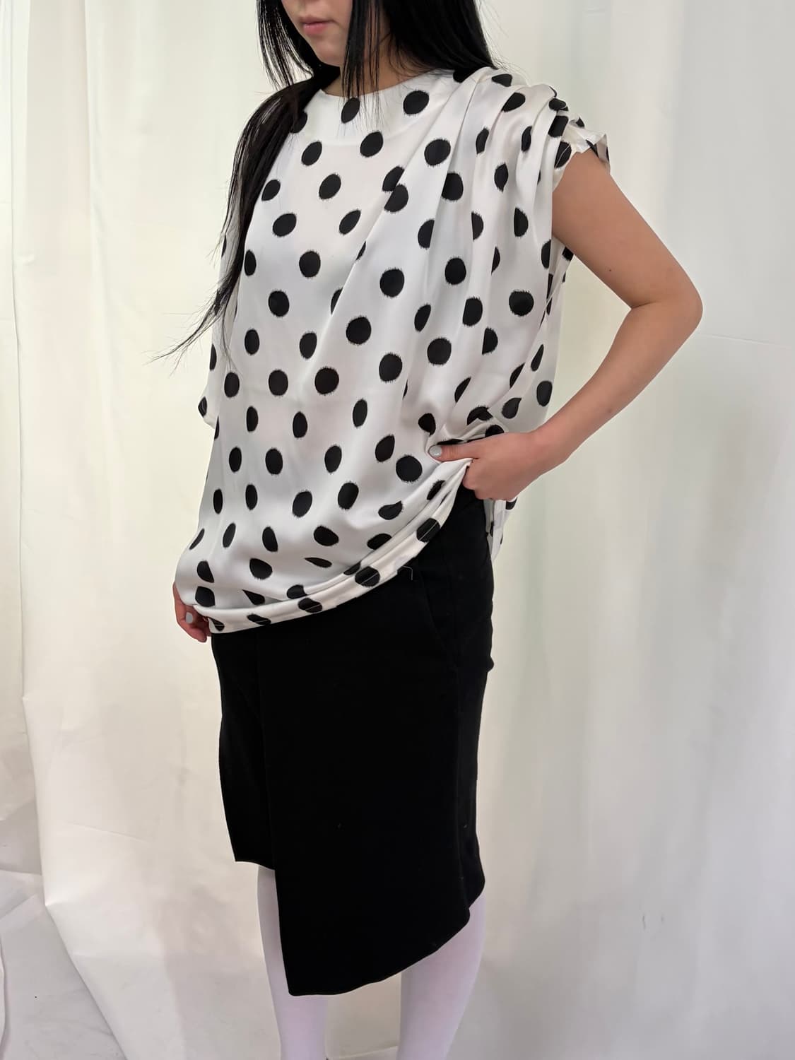 진태옥 프랑소와즈 폴카닷 블라우스 상품이미지1