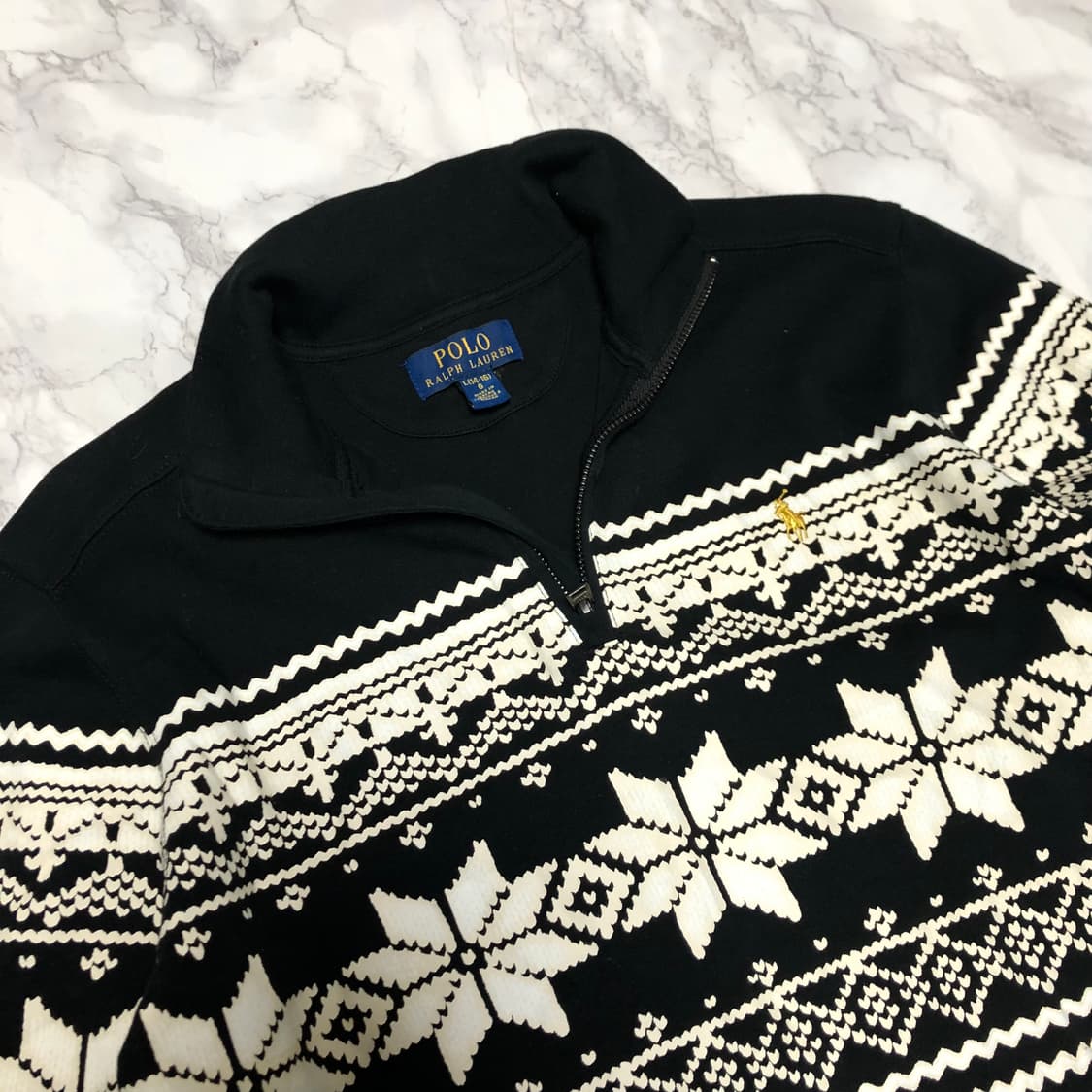 폴로 랄프로렌 패턴 반집업 티셔츠 상품이미지2