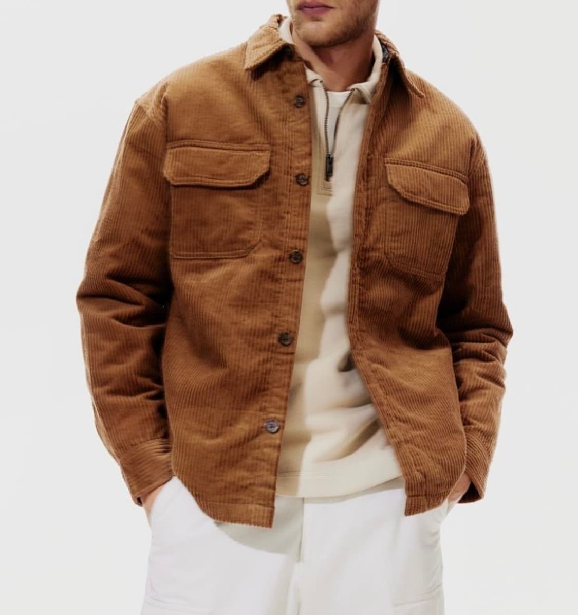 [2XL/XXL] H&M HM 에이치앤엠 루즈핏 코듀로이 셔츠 자켓 셔켓 상품이미지1
