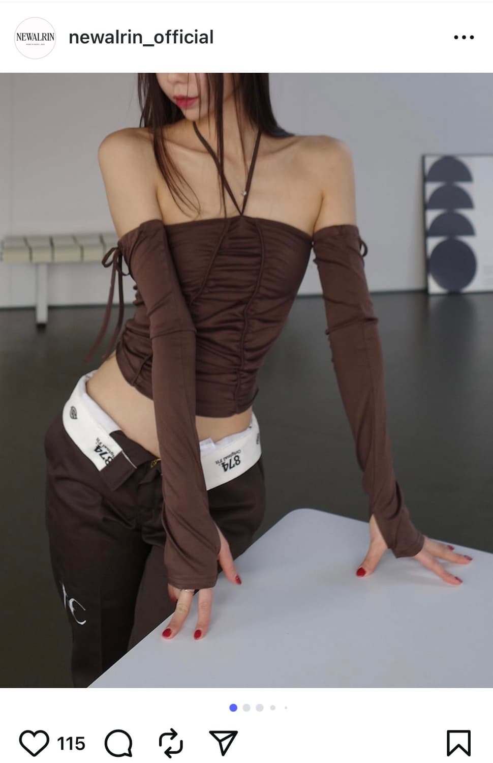뉴얼린 토리 셔링 스트링 워머 탑 (토리탑) 상품이미지3