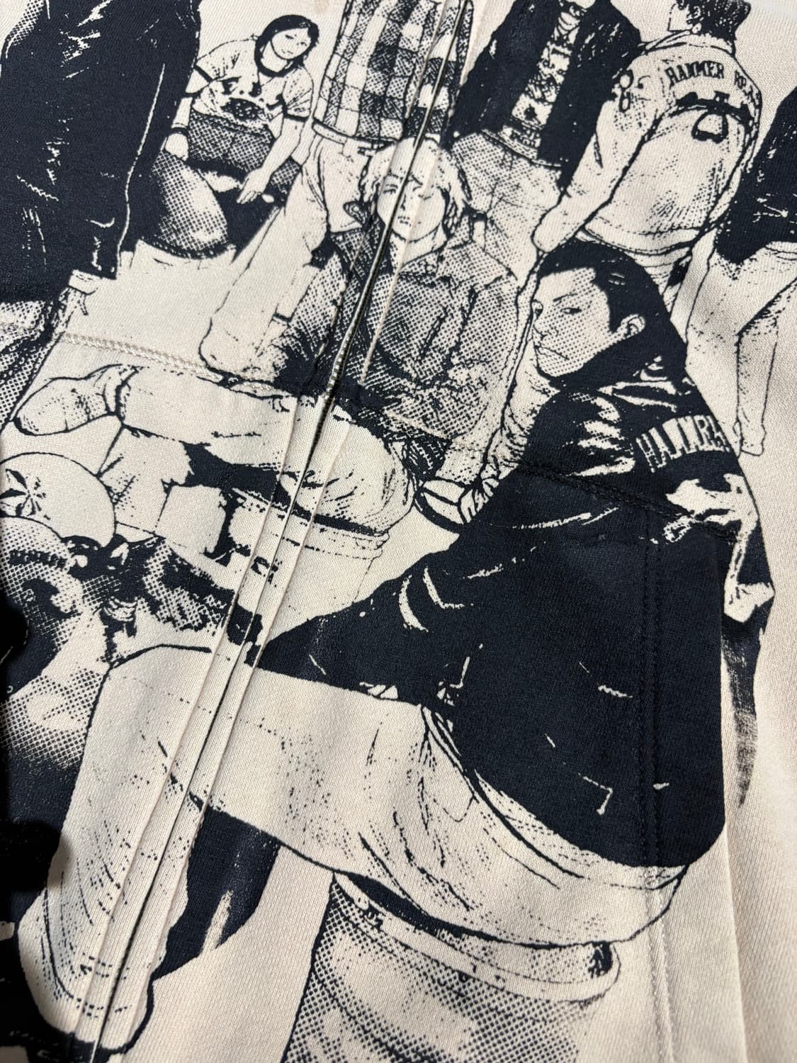 폴로 빈티지 프린팅 커스텀 후드집업 상품이미지3