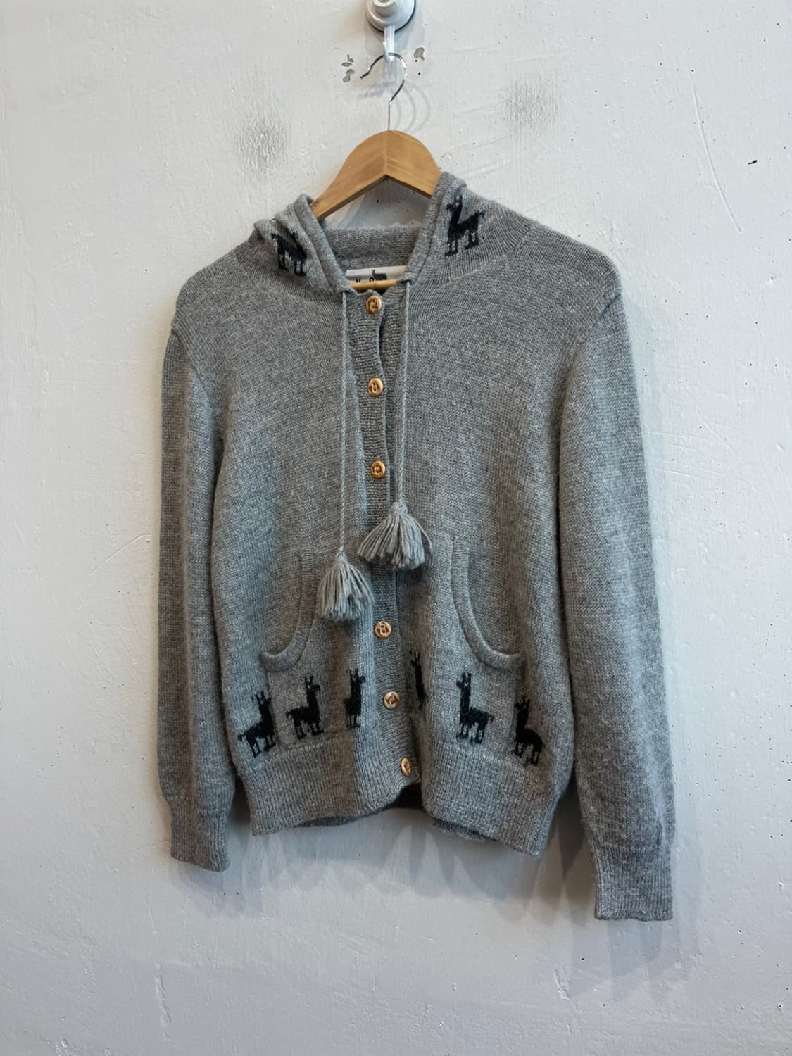 V Pacos 알파카100% 니트 후드 자켓 Made in PERU 상품이미지1