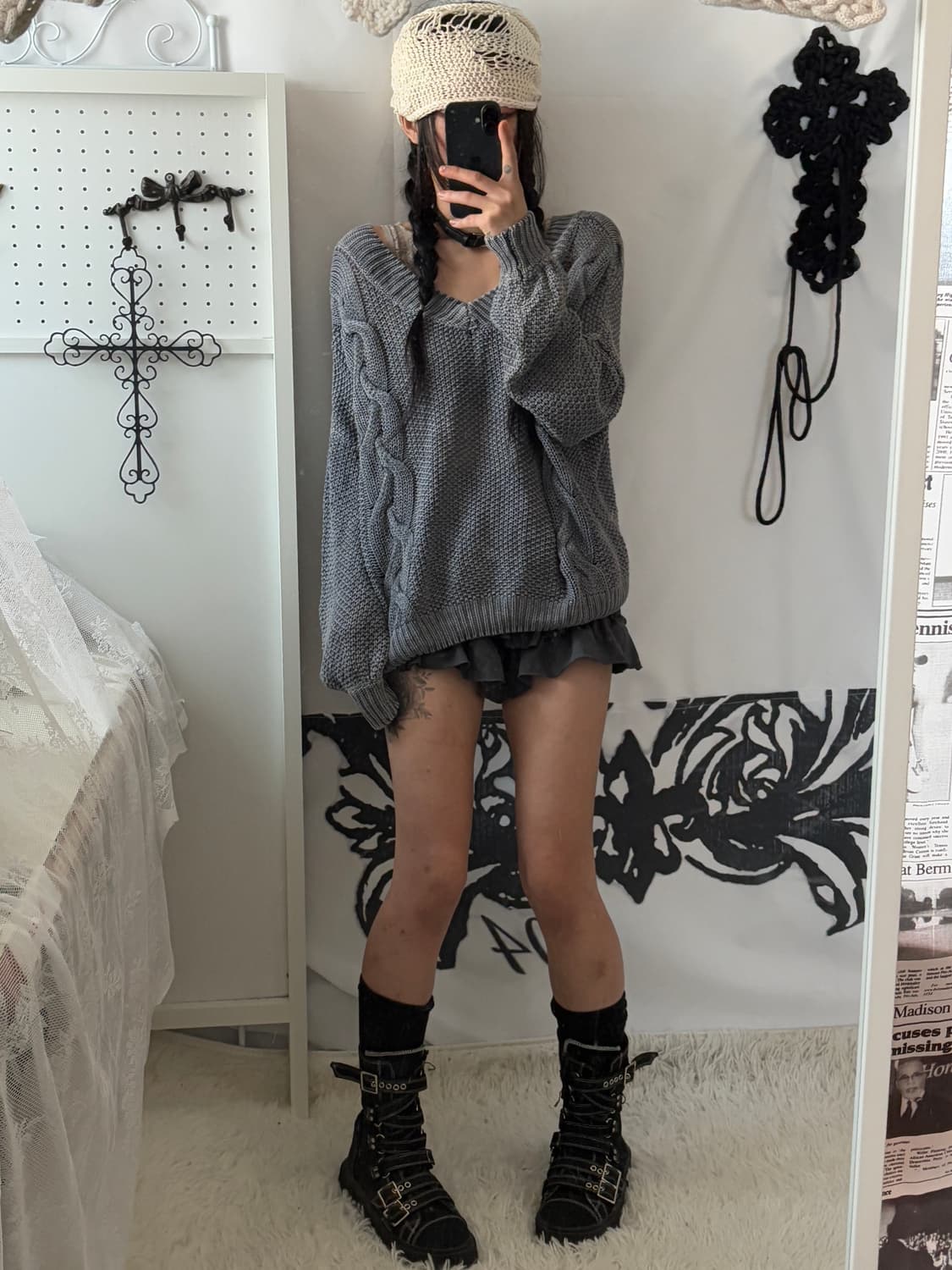 • dark blue gray knit 상품이미지2